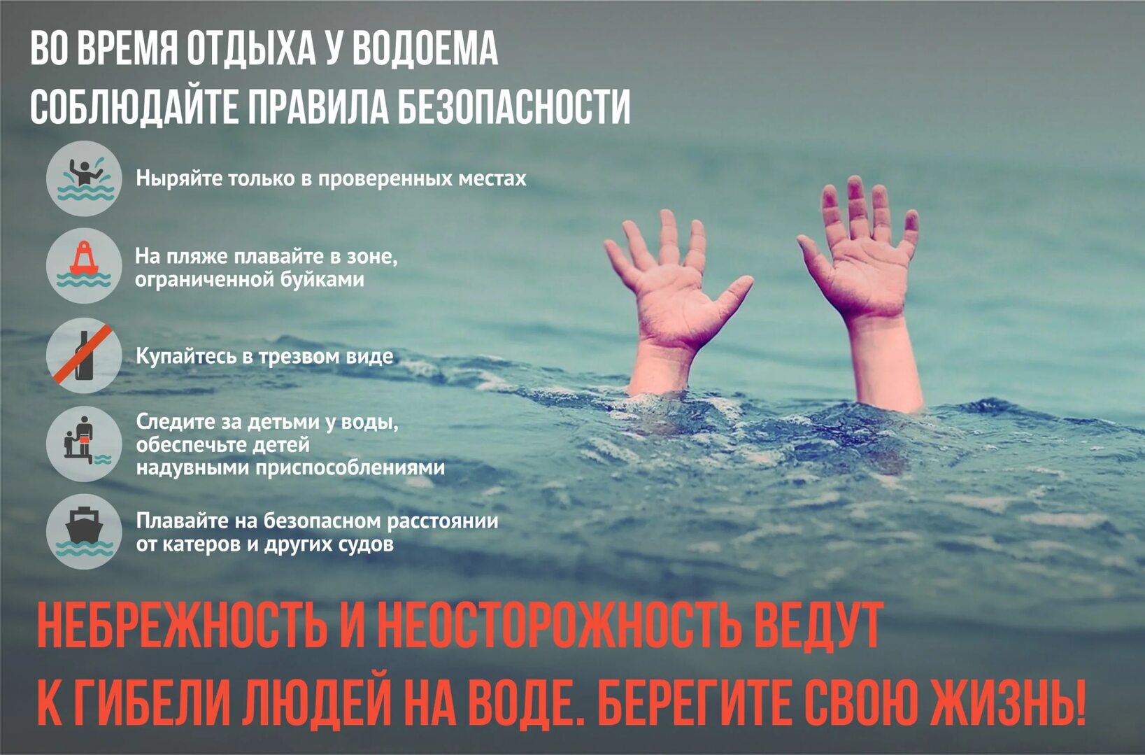 О соблюдении безопасности  людей на водных объектах  в весенне-летний период!.